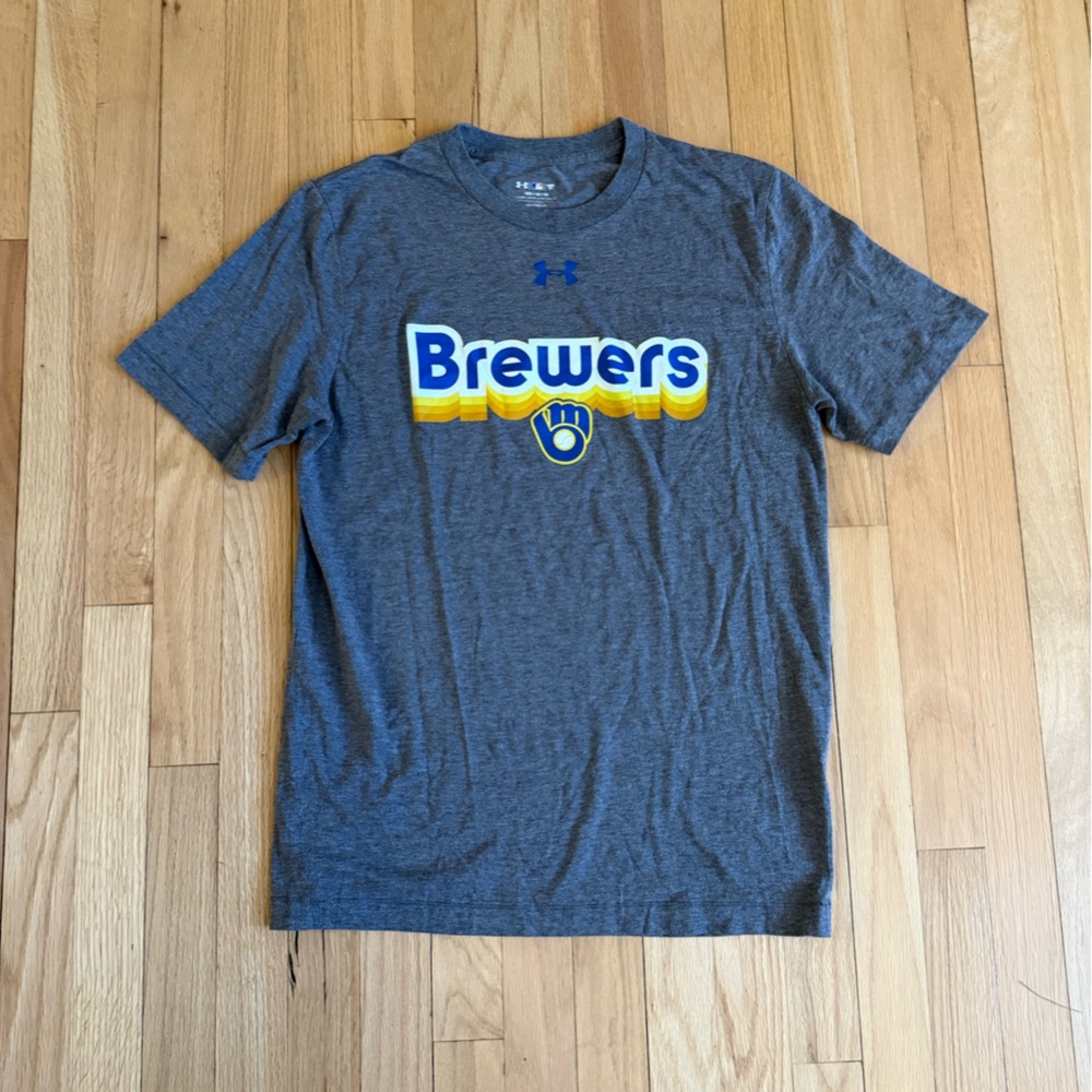 Under Armour Gray T-Shirt with Blue Logo